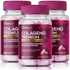 Kit 3x Colágeno Premium com Ácido Hialurônico - 2,5g de Peptídeos Bioa