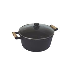 Caçarola de Ferro Fundido 2 Alças Tampa de Vidro - 10,8 Lt - Rig Fundi