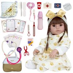 Boneca Reborn de Silicone Luxo Pode Dar Banho Envio Imediato - Cegonha