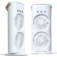 Umidificador portátil 3 níveis com led climatiza ventila resfria 3 em 