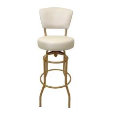 Banqueta Alta Bar Giratória com Encosto cor Dourado fosco Assento gros