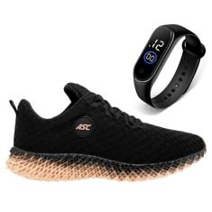 Tênis Feminino Para Caminhada Asc Academia Treino Cross Conforto Leve + Relógio-Feminino