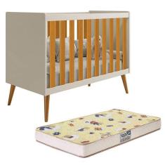 Berço Americano Isis Areia Savana Com Colchão Supreme - Reller Móveis Areia Savana