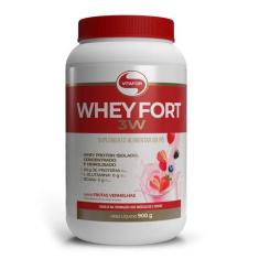 Whey Fort 3W Vitafor Frutas Vermelhas 900g, Frutas Vermelhas, 900g