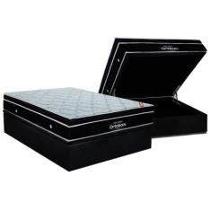 Cama Box Baú Casal: Colchão Molas Ensacadas Ortobom Elegant + Base CRC