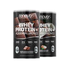 Kit 2 Whey Protein Renova Be Ácido Hialurônico Suplemento, 1 Chocolate