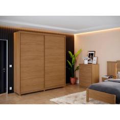 Guarda Roupa Casal 2 Portas 4 Gavetas 100% MDF Vilage - Móveis Fazzio