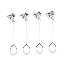 Conjunto De 4 Colheres Zamac Palmeira