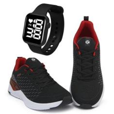 Kit Tênis Esportivo It Shoes Masculino + Relógio Digital-Masculino