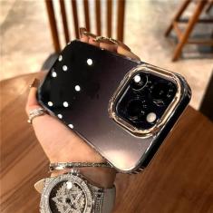 Capa de telefone gradiente glitter para iphone 14 13 12 11 pro max plus transparente à prova de choque capa, preto, para iphone 14plus