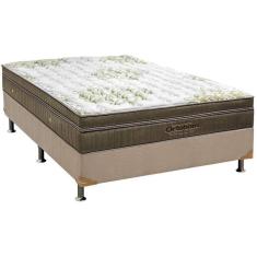 Cama Box Casal: Colchão Molas Ortobom SuperPocket Gold Ultragel +  Box Nobuck Clean(138x188)