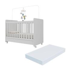 Berço Americano 3 Em 1 Com Colchão Incluso E Rodízios Bambino Multimóveis Branco