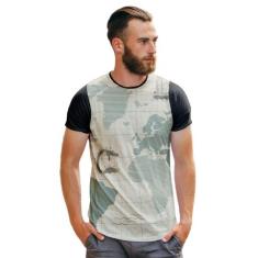 Camiseta World Map Street Wear Mapa Navegação - Di Nuevo, Preto, XXG