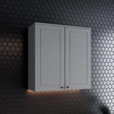 Armário Aéreo de Cozinha 80 Cm 2 Portas Americana Henn, Cinza