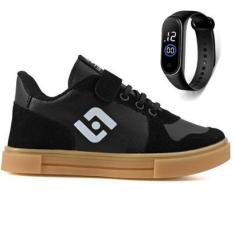 Tenis Infantil Casual Sapatenis Homem Mulher Street Calce Facil + Relogio-Masculino