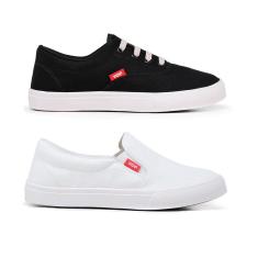 Kit 2 Pares Tênis Casual Masculino Feminino + Palmilha Bolha em Gel-Unissex