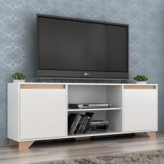 Rack Para Tv Até 40 Polegadas Benevello 2 Portas 2030 Branco/siena - Quiditá Móveis
