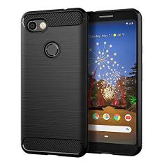 Capa para Google Pixel 3A XL, capa de material de fibra de carbono, suave antiderrapante, macia, anti-impressões digitais, capa totalmente protetora para Google Pixel 3A XL