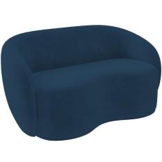 Sofá 3 Lugares 160cm Sala de Estar Living Oscar K01 Veludo Azul Marinh