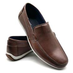 Sapato Masculino Mocassim Sapatilha Sider Couro Bm Brasil 175/02 Café 