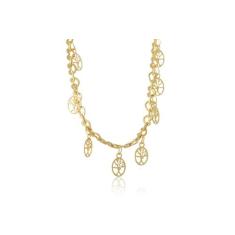Pulseira Com Pequenos Pingentes De árvore Da Vida Folheado Em Ouro 18k