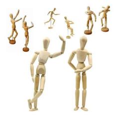 Manequim 20 Cm Madeira Natural Boneco Articulado Modelo Desenho Arte D