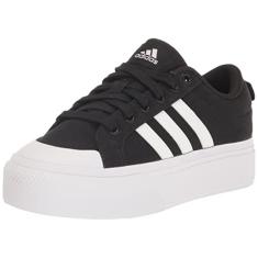 adidas Tênis de skate feminino Bravada 2.0, Preto/branco/preto, 36