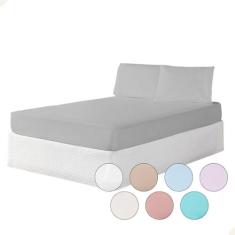 Kit Jogo de Lençol King 3 Peças 100% Algodão Percal 150 Fios - MR Enxo