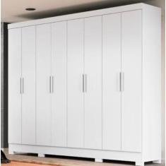 Guarda Roupa 8 Portas  4 gavetas 2,36m  Moval Diplomata Branco 