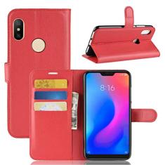 XIAOMI Capa para Redmi Note 6 Pro, capa carteira flip de couro PU premium com compartimento para cartão, suporte e fecho magnético [capa interior à prova de choque de TPU] Compatível com XIAOMI Redmi