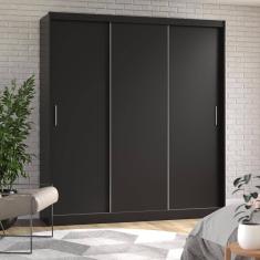 Guarda-Roupa Casal 3 Portas de Correr Muriqui Maxx Cabecasa Madeiramadeira Preto