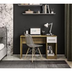 Mesa Escrivaninha com 1 Gaveta e Espaço para Cpu 2319 Mel/Branco