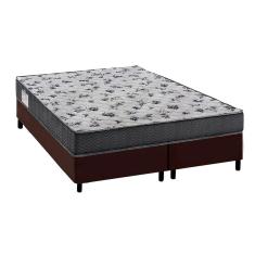 Cama Box Queen: Colchão Espuma Ortobom D33/EP Anatômico Fort Tech iso 100 + Base crc Courano Brown(158x198)