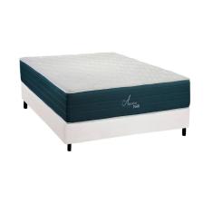 Conjunto Box Casal Colchão Molas Polar Ensacadas Aquariuns + Base Crc Courano White (138x188)