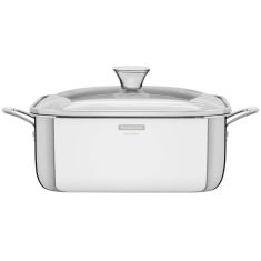 Caçarola Tramontina Grano Quadrada em Aço Inox 7,3 Litros