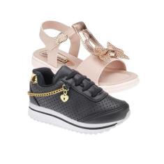 Tênis Infantil Menina e Sandália Feminina - KIT 2 PARES Tam 24 ao 34 -