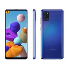 Smartphone Samsung Galaxy A21s 64Gb Azul 4G - 4Gb Ram 6,5 Câm. Quádrup