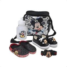 Kit 4 Tênis Infantil Com Babuche Lancheira Mickey - NEXA, Preto, 18/19