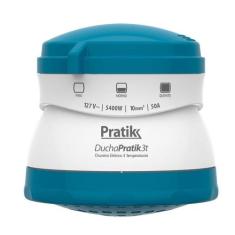 Chuveiro Ducha Pratik 3 Temperaturas, Branco/Azul Claro, 5400W, 110V
