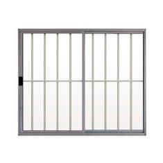 Janela 2 Folhas De Correr C/ Grade 1.00 X 1.50 Alumínio Brilhante Linha Modular - Hale