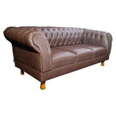 Sofá Chesterfield Capitone  Duque corano Marrom 2,00cm - novo encanto