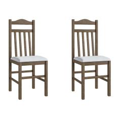 Conjunto 2 Cadeiras de Madeira 300 Móveis Canção - Ameixa Negra/ Branco