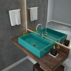 Cuba para Banheiro RT55W Retangular Florenza Compace Azul Turquesa