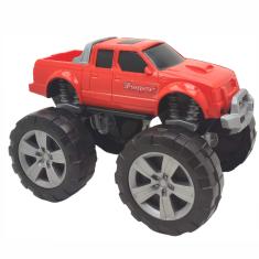 Brinquedo Caminhonete Pick-Up Trooper Carrinho Roda Grande Usual Brinquedos Vermelho