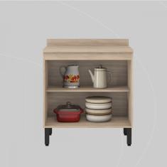 Balcão de Cozinha 80cm Firenze 2 Portas Avena/Grafito - Demóbile