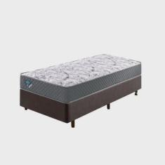 Cama Box Solteiro Reforçado 88x188x38cm e Colchão Adapto Molas Ensacadas