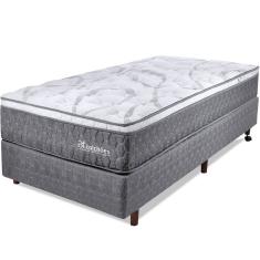 Cama Box Solteiro Colchão Smart Spring Mola Ensacada e Pillow Top de Espuma Viscoelástico 88x188x61cm - bf Colchões