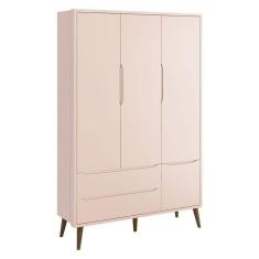 Guarda Roupa Infantil Theo 3 Portas Rosa Com Pés Amadeirados ? Reller
