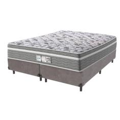 Cama Box Cinza E Colchão Queen Evolution Probel