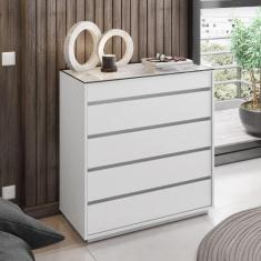Cômoda 5 Gavetas Belize Casa D, Branco